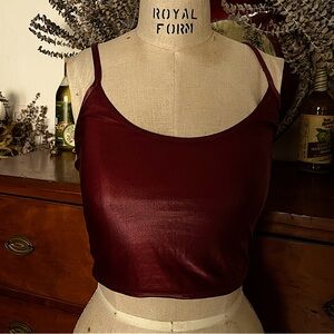 Koral Burgundy Crop Top